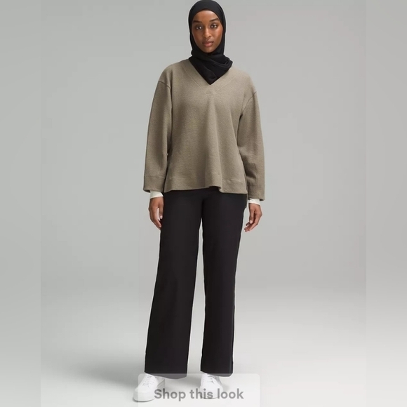 Lululemon Textured V-Neck Pullover In Nomad Size 6. - Picture 3 of 13